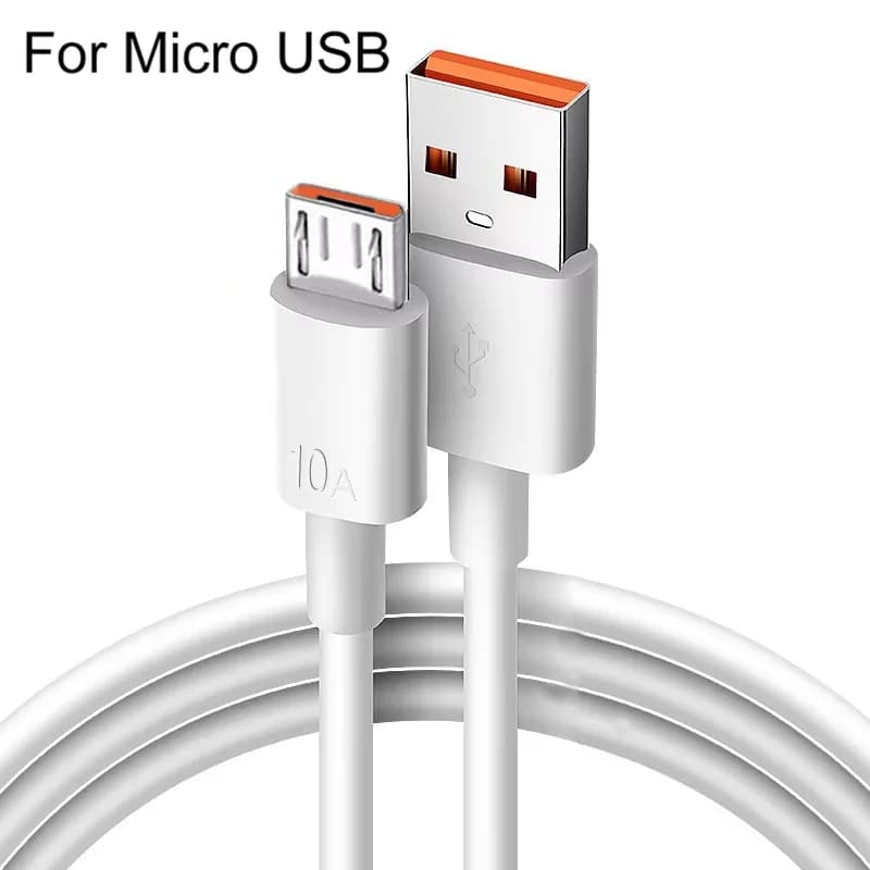 كابل مايكرو USB من NNBILI، 3 قطع، 10 أمبير، شحن سريع، كابل USB لهواتف سامسونج جالاكسي S7 وS6 وPS4 وMP3 والتلفزيون والأندرويد، كابلات بيانات 1 متر - 6