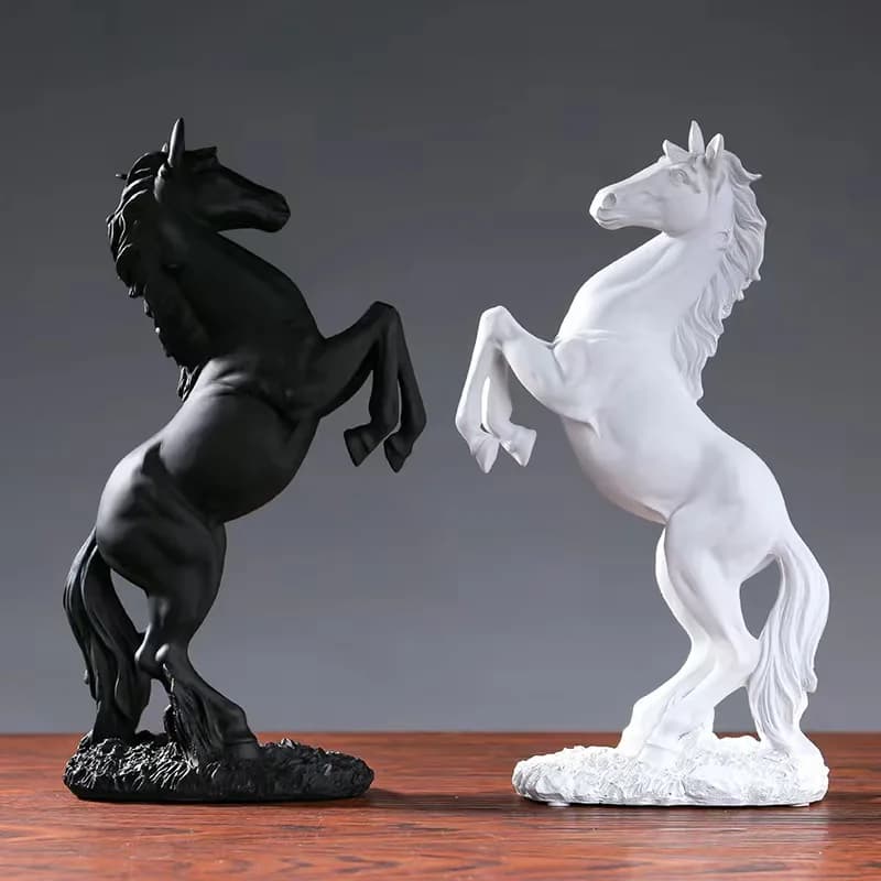 European Style Home Resin Victory Horse Statue, Living Room ，Cabinet,Office Desktop Decoration  Animal Figurines - 3