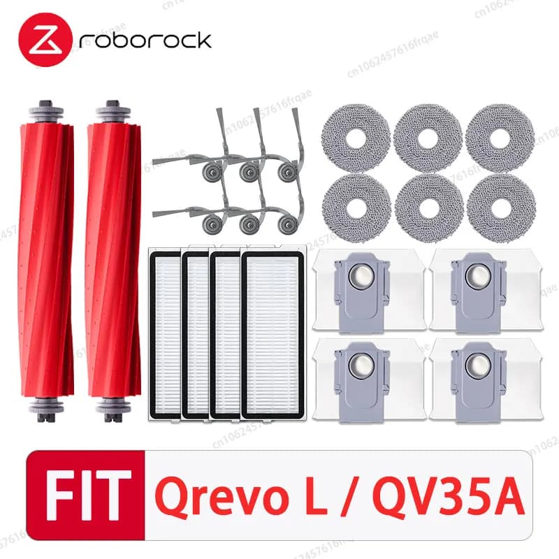 إكسسوارات مكنسة روبوروك Qrevo L / QR 798 / QV 35A / QR 598 مع فرشاة جانبية رئيسية وفلتر هيبا وقماش مسح وكيس غبار