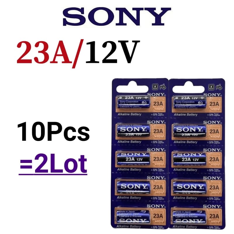 5-50 قطعة بطارية قلوية أصلية SONY 27A /23A 12V 23GA A23S/A27 لجرس الباب والتحكم عن بعد ولعبة كهربائية - 3