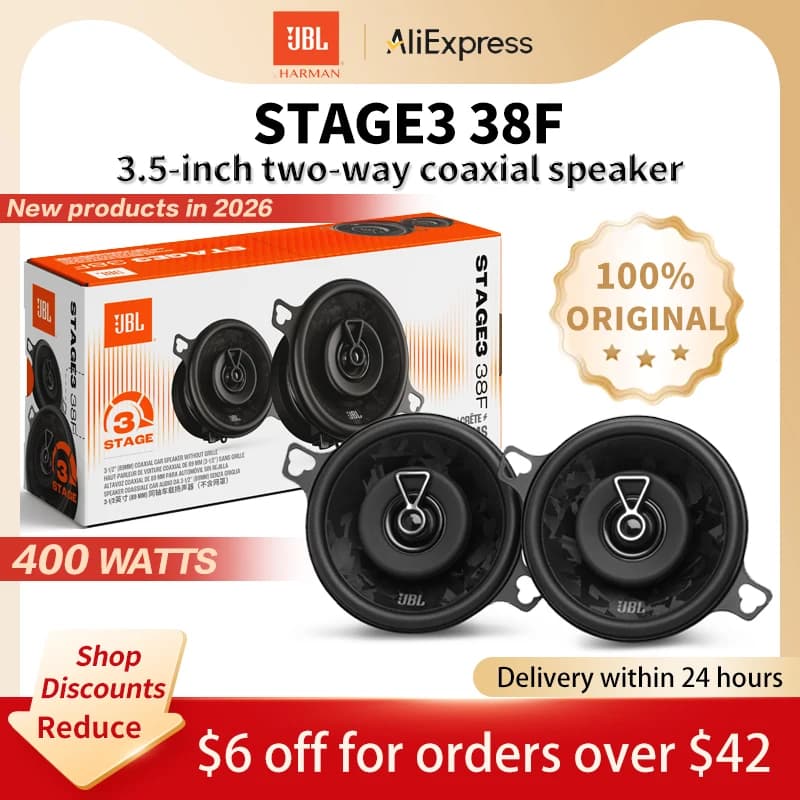 سماعة سيارة JBL مقاس 3.5 بوصة محورية، مع تويتر وميد رينج Stage 3، سماعة ستيريو أصلية رسمية من JBL مقاس 3.5 بوصة GX328