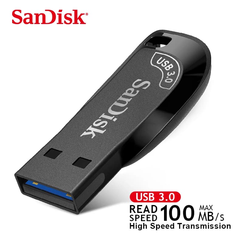 SanDisk USB 3.2 64GB USB Flash Drive CZ410، فلاش درايف، عصا ذاكرة سوداء، U Disk صغير، تخزين خارجي للابتوب - 3