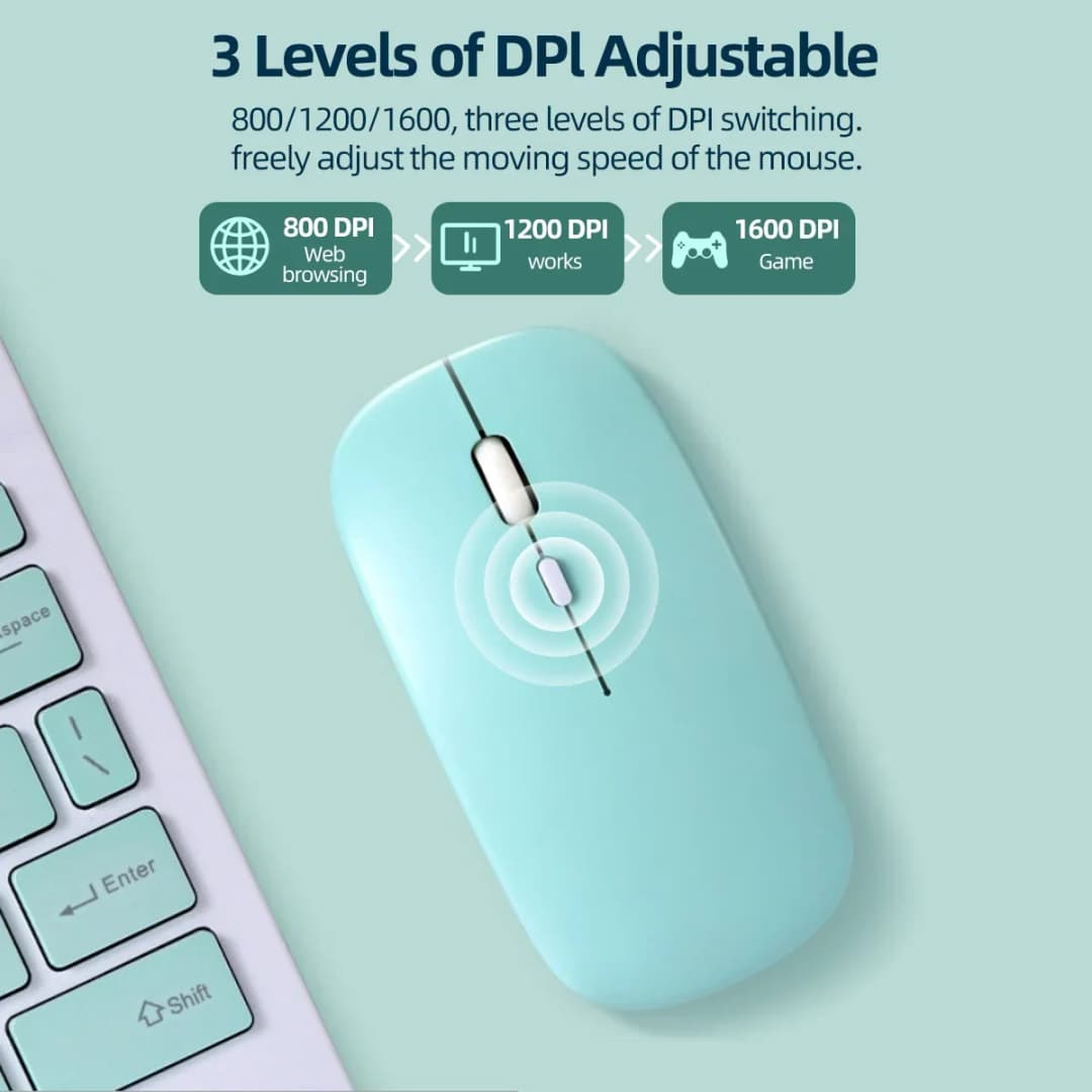 Wireless Bluetooth-compatible Mouse Portable Ergonomic Computer Mice For Laptop iPad Tablet PC Mobile Phone Office Gaming Mouse - 5