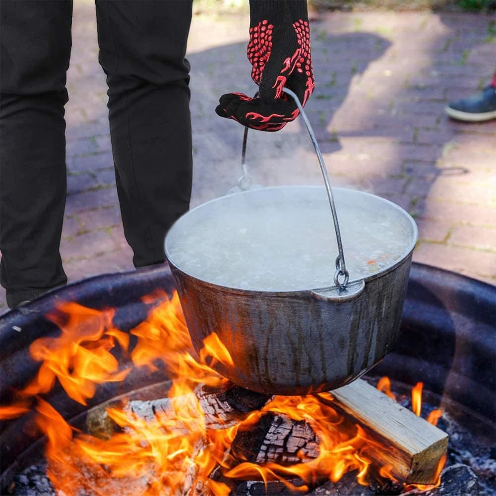 BBQ Grill Gloves High Temperature Resistance Kitchen Microwave Oven Mitts 500 800 Degree Fireproof Non-Slip Barbecue Gloves - 3