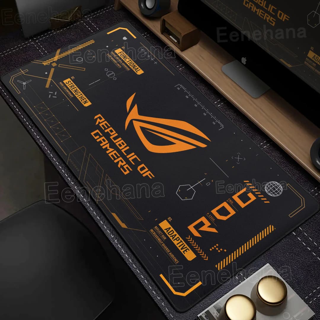 حصيرة ألعاب HD من ASUS، حصيرة ماوس كبيرة بتصميم ROG، حصيرة كمبيوتر شخصية XXL مقاومة للانزلاق، إكسسوارات مكتبية داخلية، هدية مثالية - 2