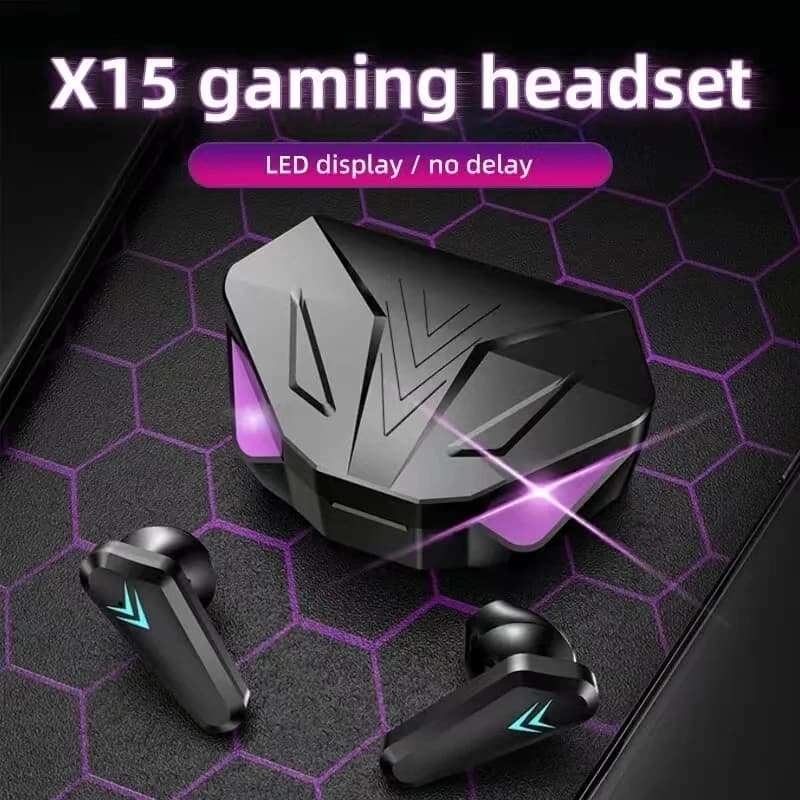 سماعة رأس بلوتوث لاسلكية TWS مع شاشة LED، ميكروفون مدمج، إلغاء الضوضاء، X15 - 3