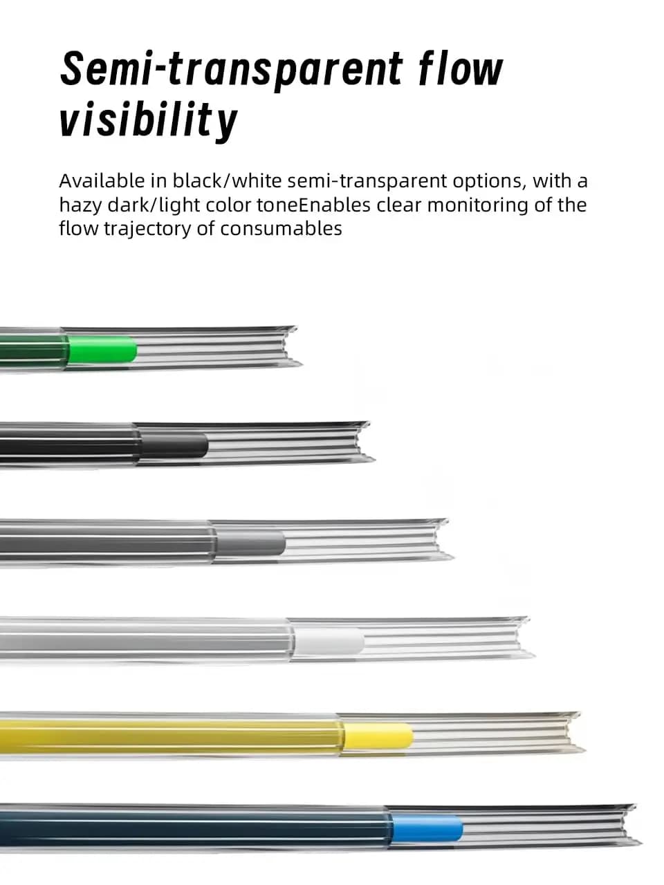 أنبوب تفلون PTFE على شكل نجمة من Creality بطول 1 متر/2 متر/5 متر، تصميم قناة داخلية منخفضة المقاومة بألوان متعددة - 3