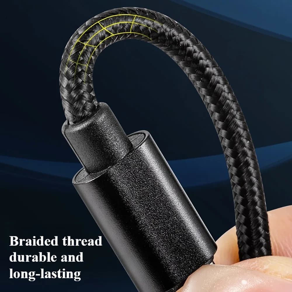 66 واط نايلون مضفر USB C إلى نوع C كابل شحن سريع 5A شحن سريع TypeC إلى Type-C PD شاحن بيانات الحبل 1 متر 2 متر 3 متر خط محول - 5