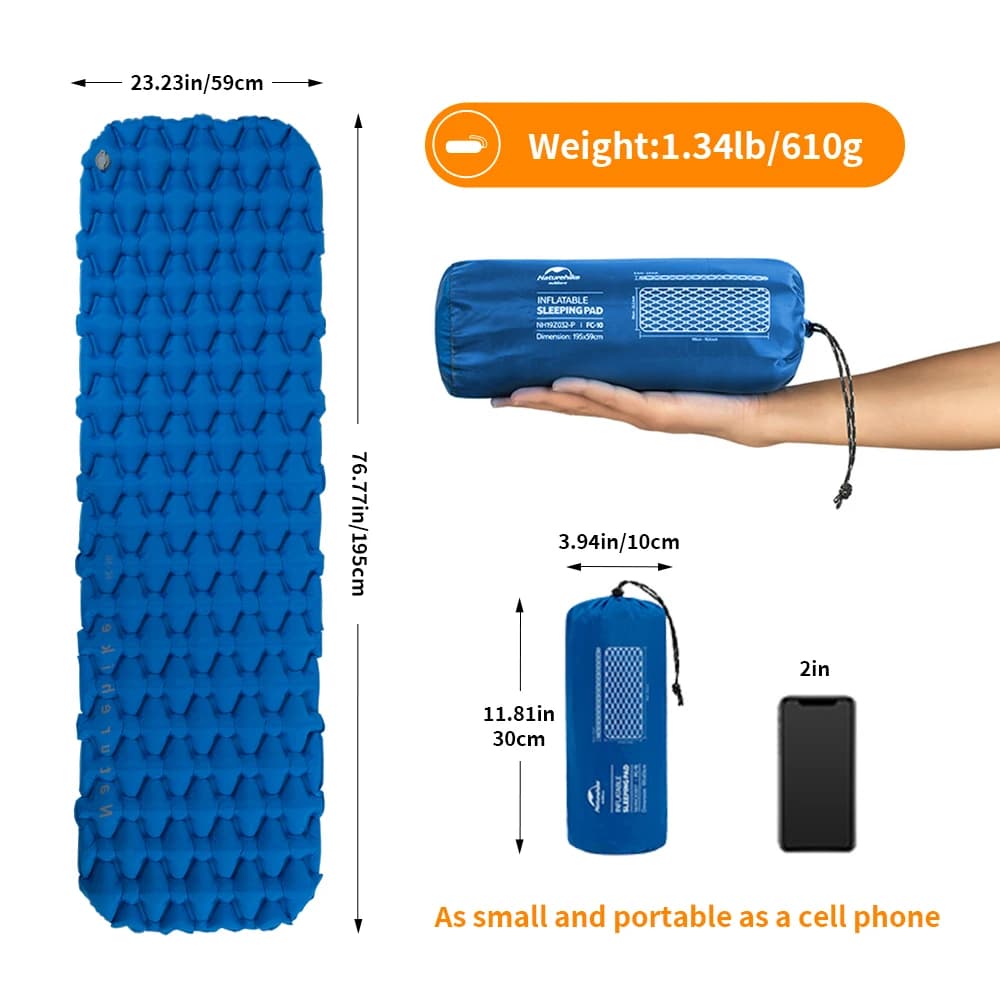 Naturehike Inflatable Mattress Camping Mattress Air Mattress Ultralight Outdoor Sleeping Pad Folding Bed Hiking Sleeping Mat - 6
