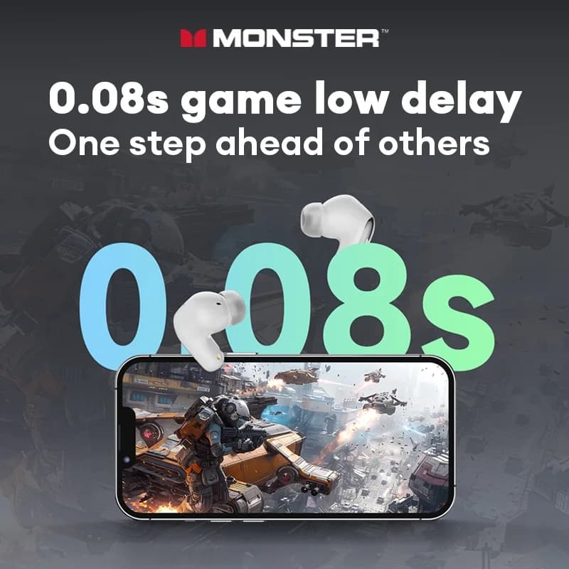 سماعات رأس لاسلكية Monster MQT52 بلوتوث 5.4 سماعات أذن ستيريو HIFI إلغاء الضوضاء موسيقى سماعة رأس ألعاب مع ميكروفون - 4