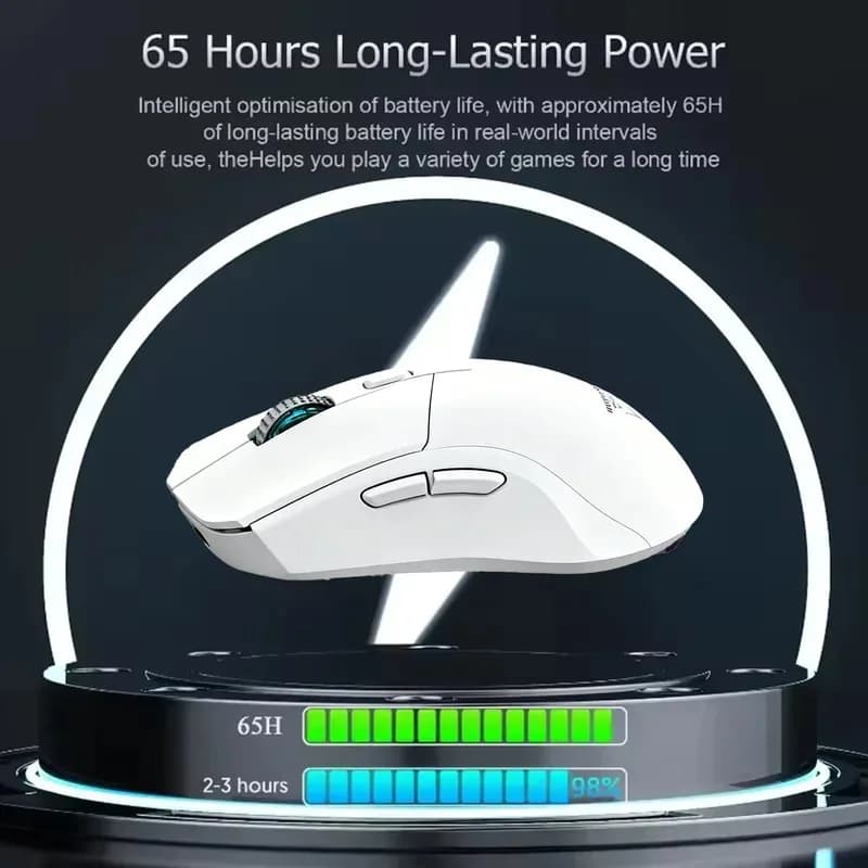 ماوس ألعاب جديد 2026 بسرعة DPI ثلاثية، لاسلكي، تصميم مريح، اتصال ثنائي الوضع، قاعدة شحن مغناطيسية، إضاءة RGB - 4