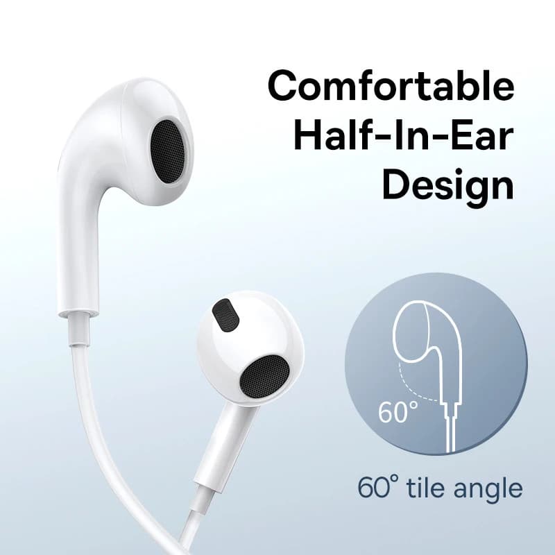 Baseus C17 Wired Earphone Type-C with Mic in-ear Wired Headphones For Xiaomi Samsung  NOTE 10 NOTE 20 S21 S20 Cellphone Headsets - 3