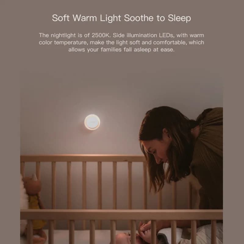 Yeelight Plug-in Light Sensor Night Light Eye Protection Night Light 2500K Warm Color Lighting 0.5W Low Power 100-240V EU Plug - 3