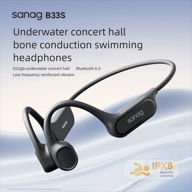 Sanag B33S Bone Conduction Bluetooth Earphones Open Ear IPX8 Swimming Headphones Choice 32GB Memory Wireless Headset MP3 Earbuds - 6