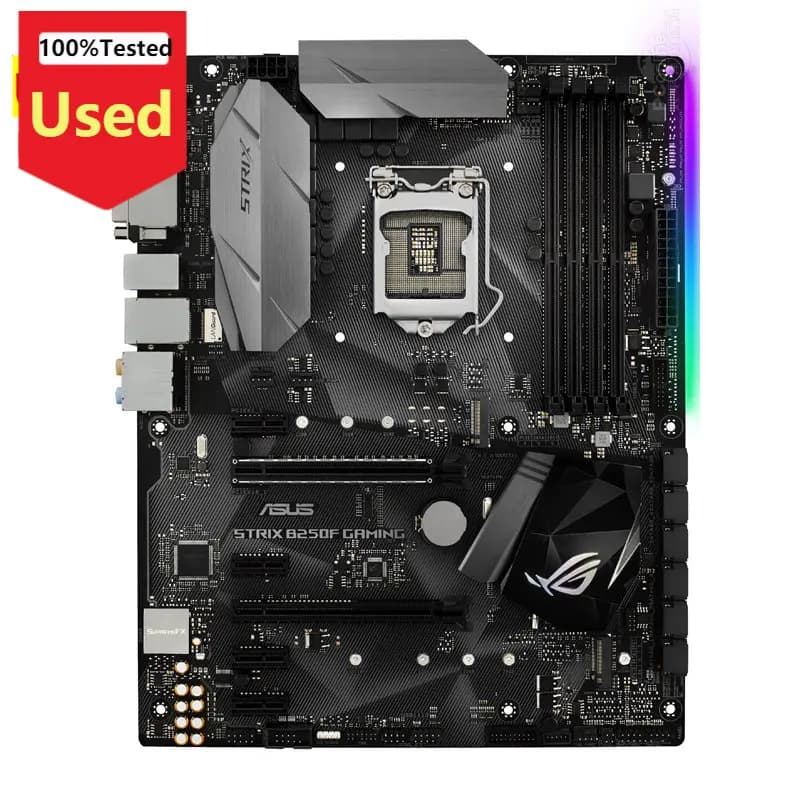لوحة أم آسوس ROG STRIX B250F للألعاب، مقبس LGA 1151، DDR4، B250، SATA3، USB3.0، مستعملة للجيل السادس أو السابع