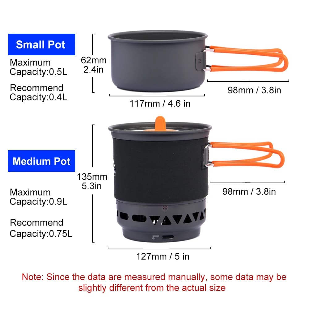 Widesea Camping Cooking System with Heat Exchanger Outdoor Gas Burner Stove Tourist Pot Set Cup Tableware Cookware Tourism Hike - 3