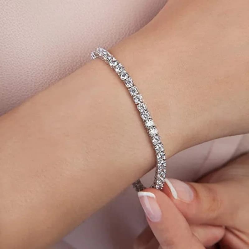 إكسسوارات نسائية أنيقة سوار تنس زركونيا 4 مم بتصميم رقيق مرصع بالكريستال لإطلالة الزفاف - 5