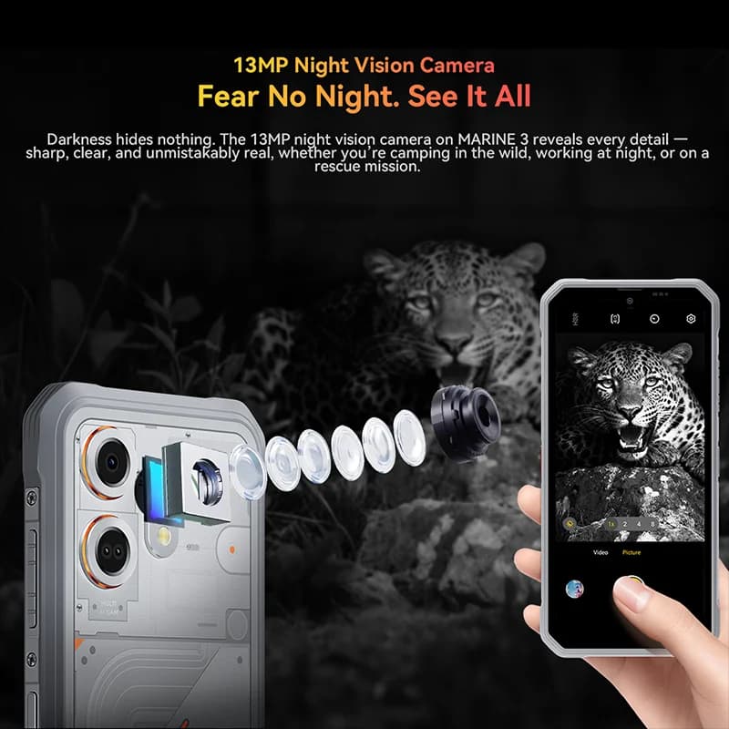 Blackview Oscal MARINE 3 Rugged Smartphone 6.56-inch HD+ IPS 90Hz Display  Android 16 MTK Helio G81 NFC 5000mAh 256GB Cellphone - 6