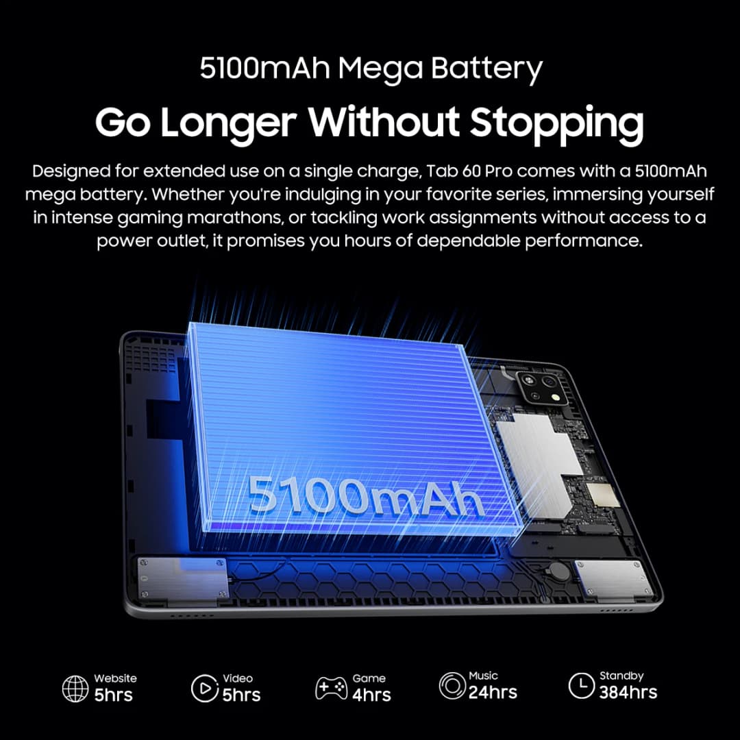 Blackview Tab 60 Pro Tablet 10.1'' HD+ IPS Display 8GB 128GB Octa-core Widevine L1 7700 mAh Android 14 Tablet PC - 5