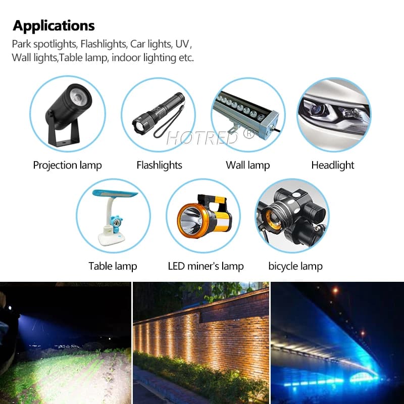 LED عالي الطاقة 5 واط 10 واط 5050 XLM T6 XMLL2 ثنائيات رقاقة 5050-L2 3V 3.7V أجزاء مصابيح يدوية DIY لإكسسوارات الدراجات والسيارات والمصابيح الأمامية - 6