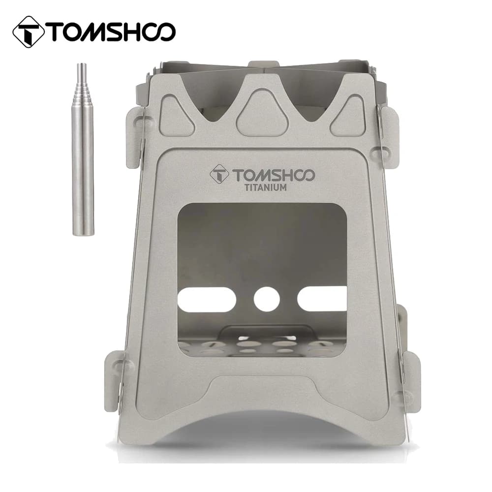 Tomshoo التيتانيوم موقد التخييم في الهواء الطلق موقد الخشب المحمولة للطي خفيفة الوزن السياحية الخشب الموقد للمشي نزهة الطبخ