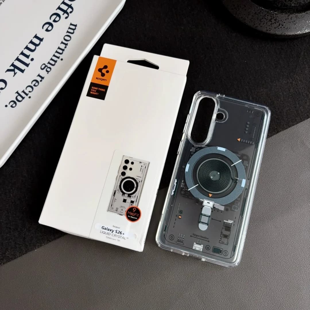 غطاء سبايجن Ultra Hybrid MagFit المغناطيسي الشفاف لهواتف سامسونج جالاكسي S23 وS24 ألترا وS25 بلس، متوافق مع ماجسيف، غطاء TPU مقاوم للصدمات - 4