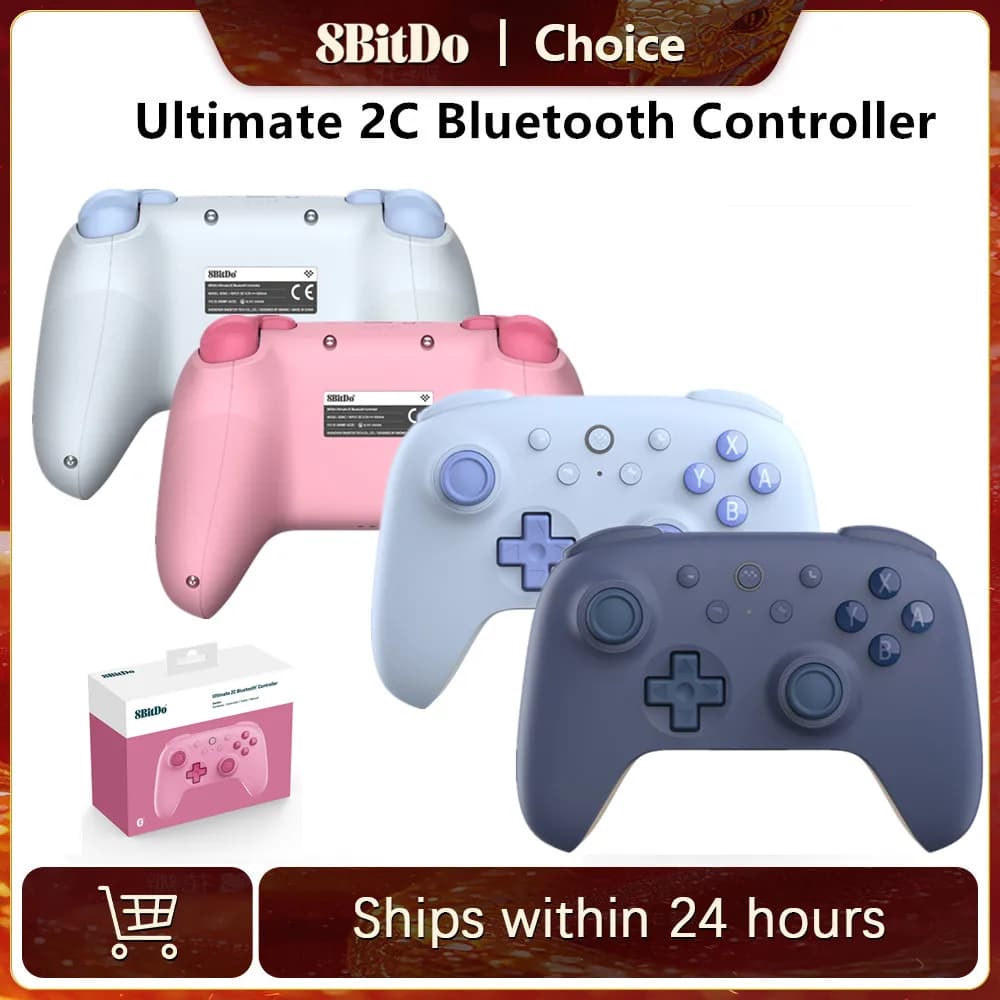 8BitDo Ultimate 2C لسويتش، وحدة تحكم لاسلكية بلوتوث، جيمباد Ultimate C، سلسلة جديدة، نسخة مبسطة معاد تصميمها