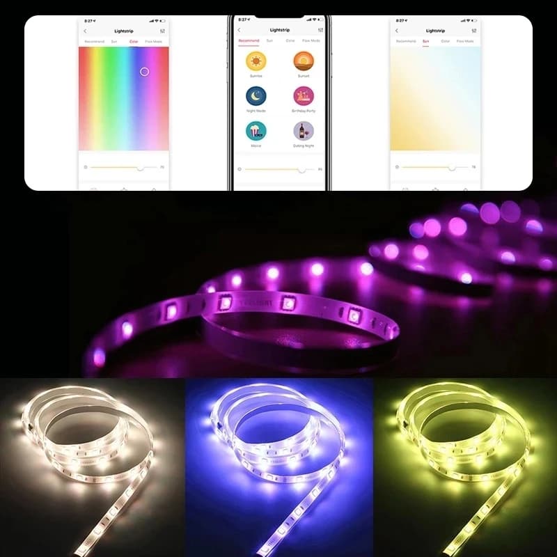 الإصدار العالمي Yeelight LED Smart Strip 1S شريط إضاءة ملون RGB بطول 2 متر مع اتصال WiFi متوافق مع Homekit وMi Home وGoogle Alexa YLDD05YL - 2