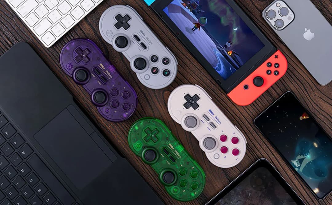 ذراع تحكم بلوتوث 8Bitdo SN30 Pro لجهاز نينتندو سويتش 2، ذراع تحكم لاسلكي لعصا التحكم لأنظمة NS وماك أو إس وأندرويد وستيم وراسبيري باي - 6