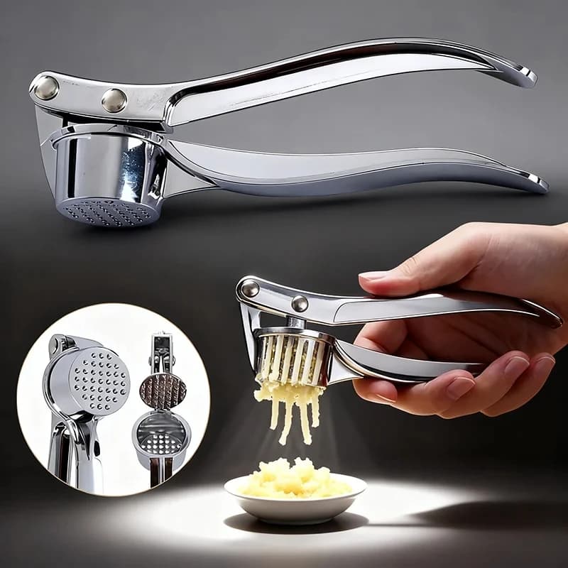 Stainless Steel Manual Garlic Press for Home Kitchen Multi-Function Garlic Grinder Tool for Cooking - 6