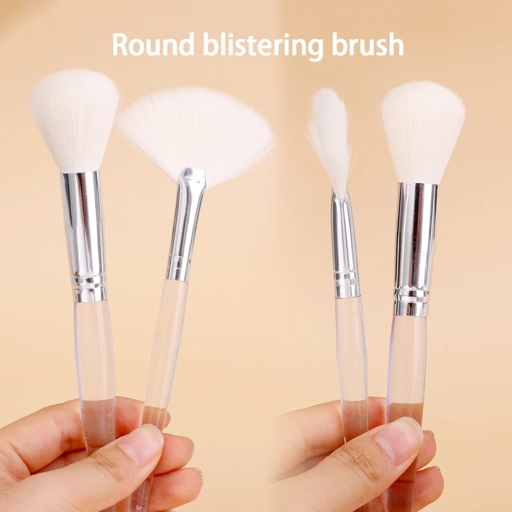 1Pc DIY Face Mask Fan Brush Transparent Handle Facial Soft Applicator Foaming Brush for Clay Masks Body Lotion for Beauty Salon - 4
