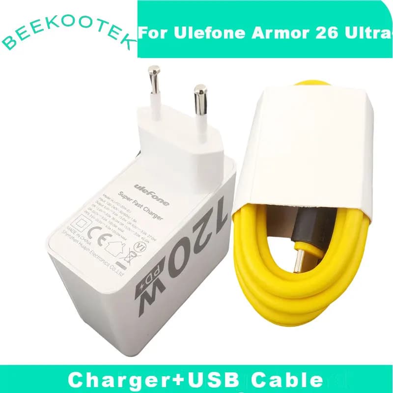 شاحن محول طاقة أصلي جديد Ulefone Armor 26 ألترا شحن سريع كابل USB رسمي خط بيانات لـ Ulefone Armor 23 ألترا