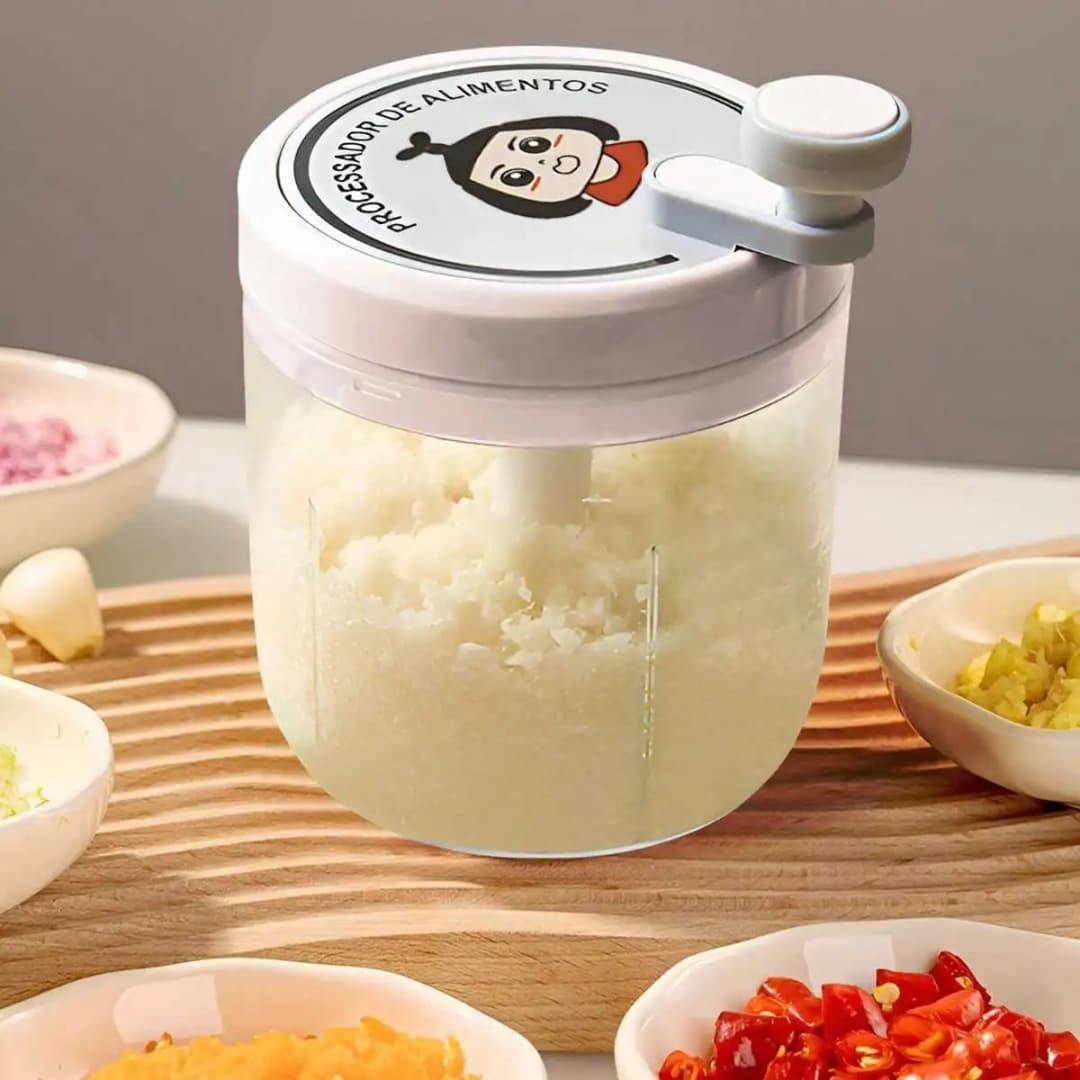 Garlic Crusher, Highly Efficient Masher Chopper for Home, Multifunctional Manual Grinder with Safe Blades
