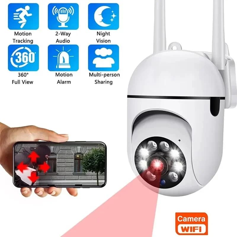 كاميرا مراقبة لاسلكية A7 بزاوية 360 درجة إنتركوم 1080P كاميرا أمان منزلية مراقبة عن بعد رؤية ليلية HD شاشة منزل ذكي - 6