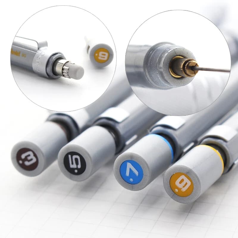 Japan Pentel Graph Gear Drafting Metal Mechanical Pencil PG515 Drawing Automatic Pencil 0.3/0.5/0.7/0.9mm School Stationery - 5
