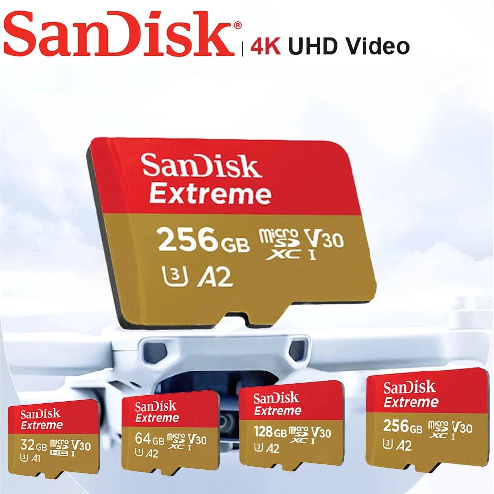 بطاقة الذاكرة Sandisk Extreme Micro SD - سعة 128GB، فئة A2 V30 U3، تدعم 4K، متوافقة مع الهواتف والكاميرات - 4