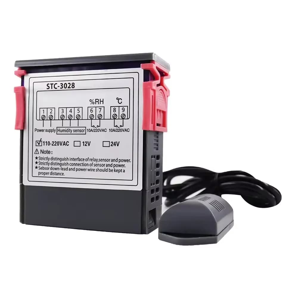 Dual Digital Thermostat Temperature Humidity Control STC-3028 Thermometer Hygrometer Incubator Controller AC 220V DC 12V 24V - 6