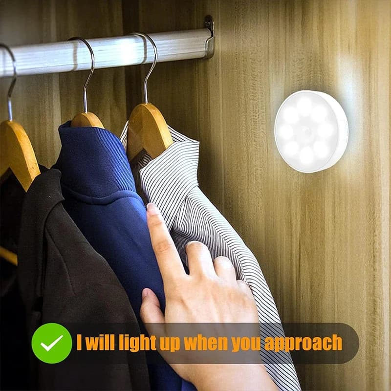 2~6 حزم إضاءة ليلية LED تعمل بالاستشعار، قابلة للشحن عبر USB، مصباح ليلي بألوان متعددة للخزائن والدواليب والسلالم - 4