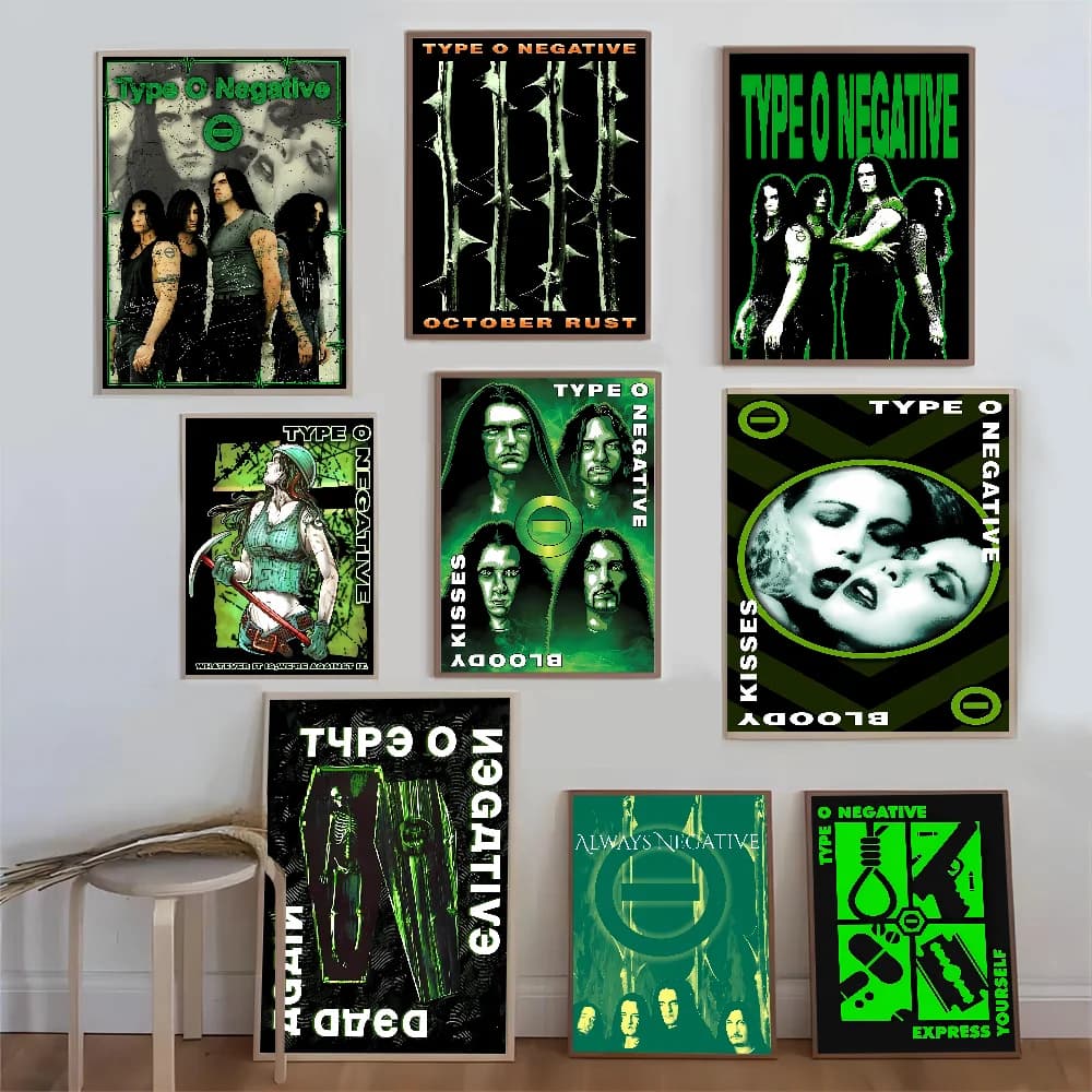 ملصق جداري لفرقة روك من نوع T-Type O N-Negative، ملصق لاصق DIY لتزيين غرفة المعيشة أو البار