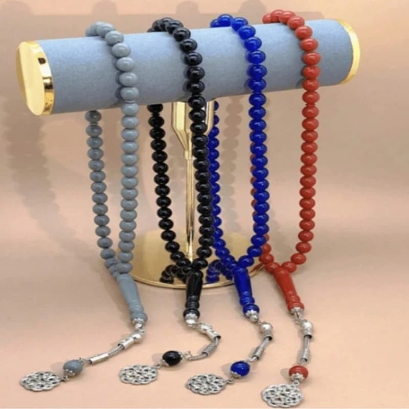 A men's bracelet with 45 pieces of 10mm Arab-style fashionable resin beads, suitable for all kinds of festivals and occasions