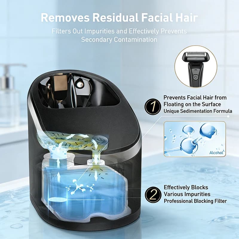 مجموعة تنظيف ماكينات الحلاقة Braun مكونة من 4 قطع من محلول التنظيف المضاد للبكتيريا بنكهة الليمون لتقليل تآكل الشفرات - 5