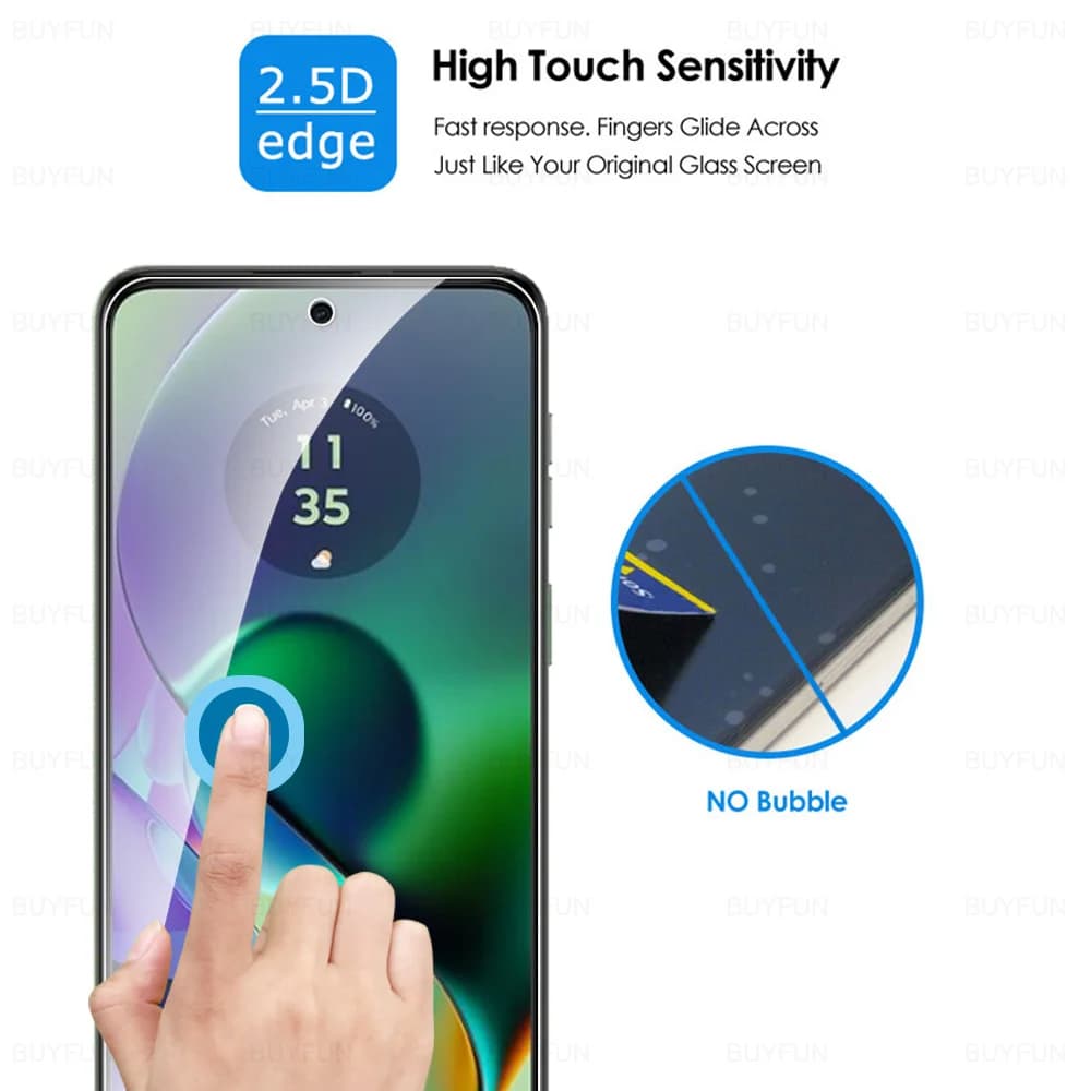 واقي شاشة زجاجي عالي الدقة لهواتف موتورولا Moto G54 وG14 وG34 وG84 وG04 وG04s وG24 وG75 وG55 وG45 وG35 وG15 وG05 وG06 وG56 وG86 - 4G و5G - 3