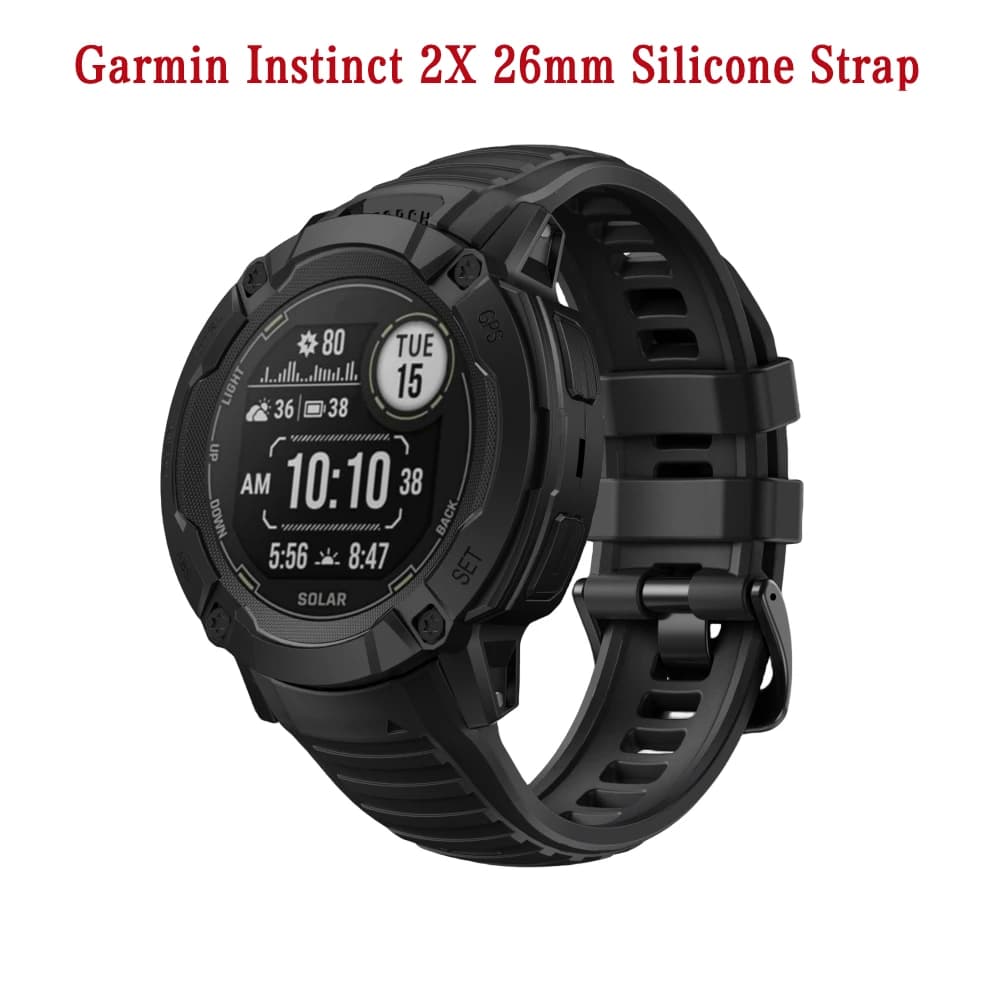 Garmin 26mm Silicone Strap For Instinct 2X Quick ReleaseWatch Band Bracelet Easy Fit Rubber Wristband Belt - 2