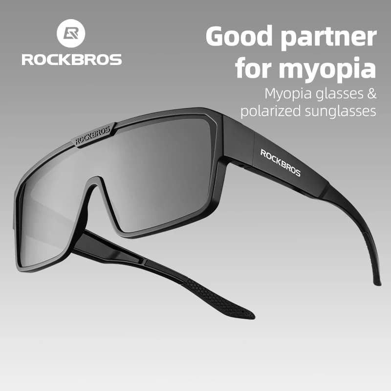 نظارات ركوب الدراجات ROCKBROS المستقطبة بحماية من الأشعة فوق البنفسجية إطار نظارات لقصر النظر نظارات ركوب الدراجات والصيد والجري