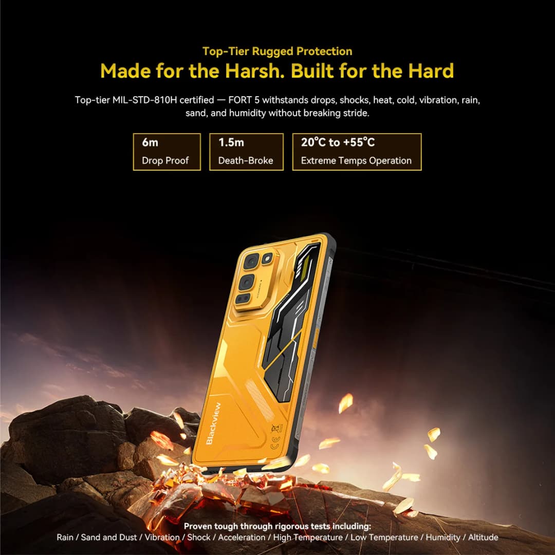 Blackview Fort 5 Rugged SmartPhone 6.78-inch 2.4K Display 108Mp Camera Imaging Flagship  2W BOX Speaker Cellphone - 6