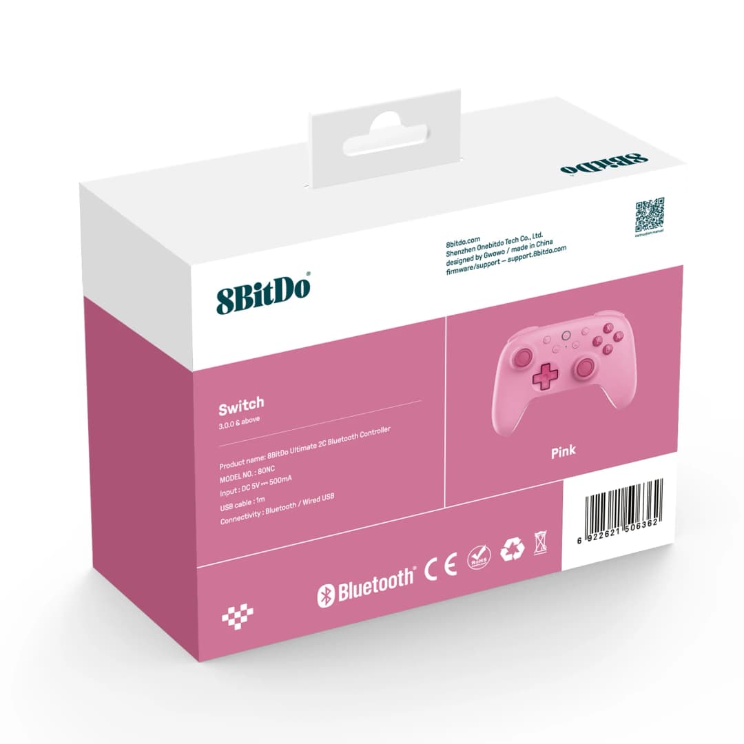 وحدة تحكم بلوتوث 8BitDo Ultimate 2C لجهاز سويتش 2 ذراع تحكم لاسلكي مع عصا تحكم بتأثير هول لجهاز نينتندو سويتش، وحدة تحكم OLED - 2