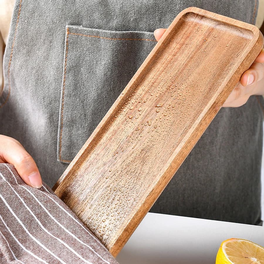 Modern minimalist wooden tray for dessert sushi drink kitchen restaurant coffee dessert shop serving tray jewelry storage plate - 5