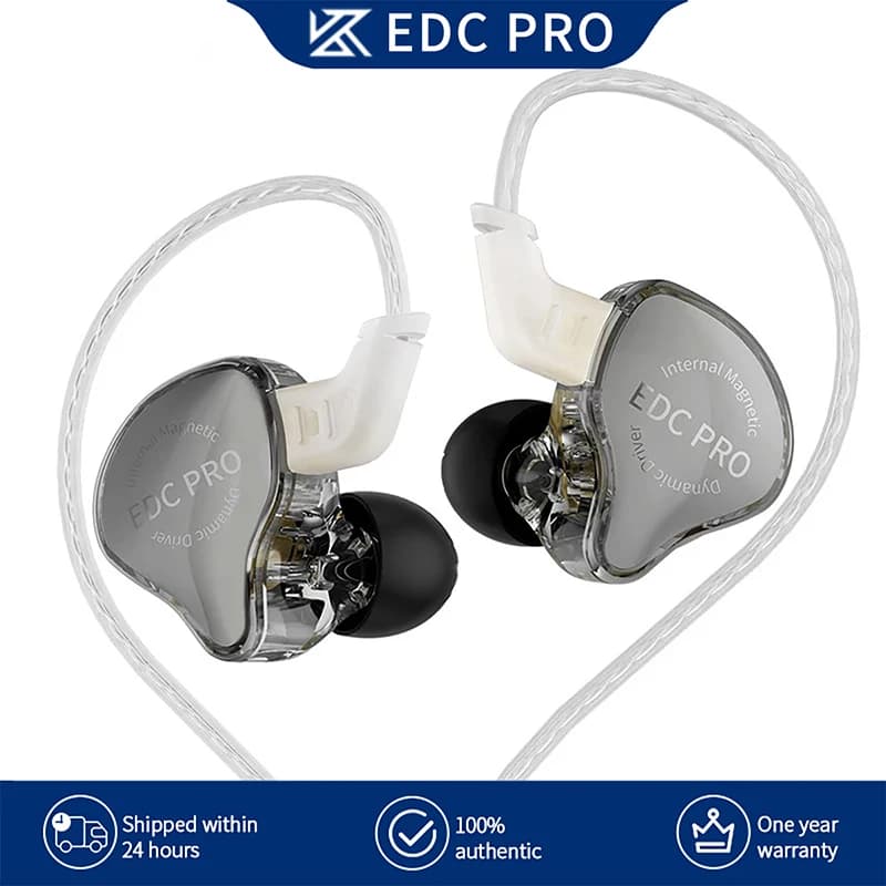 سماعات أذن سلكية داخل الأذن جديدة من KZ EDC PRO، أفضل سماعات أذن HIFI باس ديناميكية، سماعات أذن ستيريو ثلاثية الأبعاد، إلغاء الضوضاء مع كابل صوت قابل للفصل
