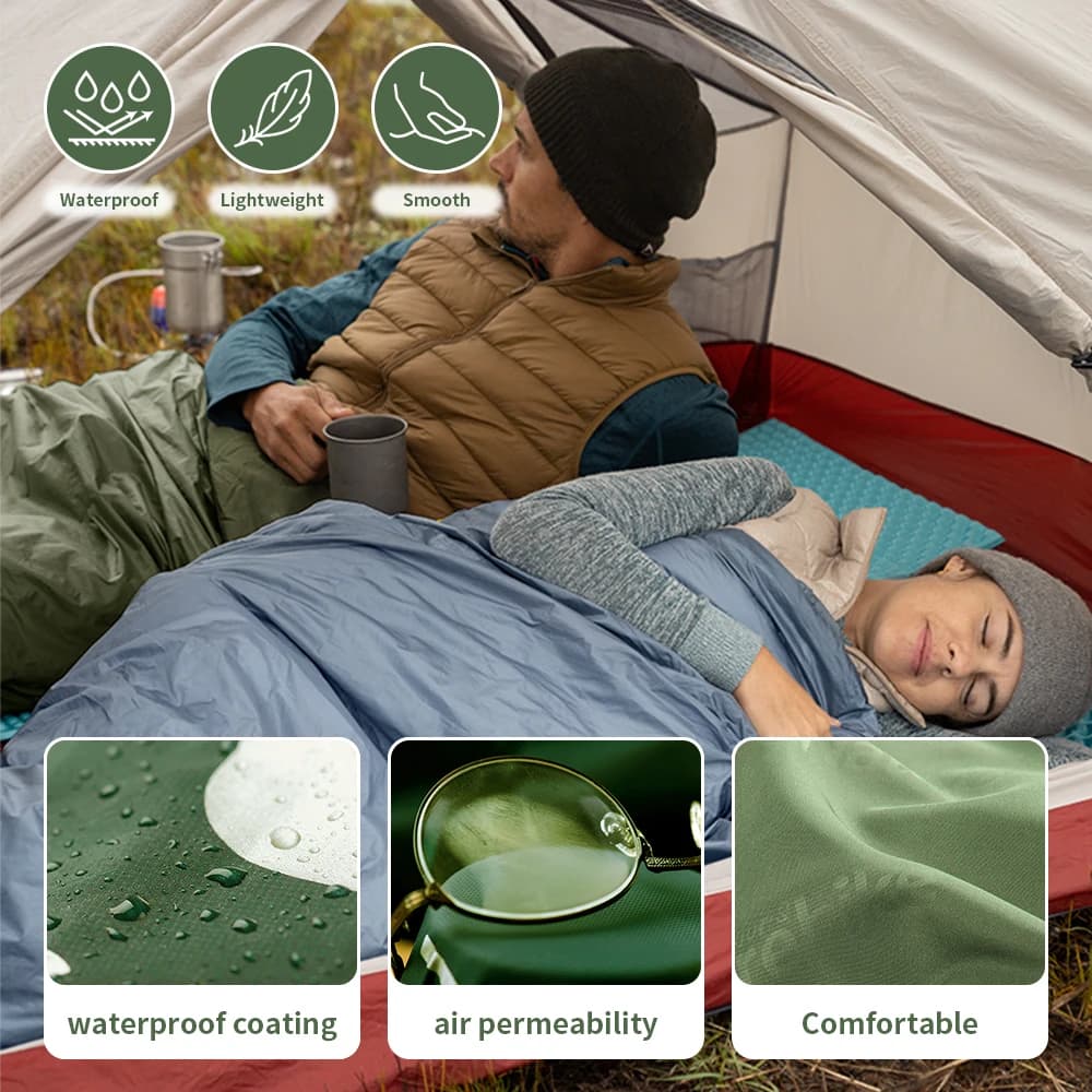 كيس نوم Naturehike lw180 خفيف الوزن من القطن لفصل الربيع والصيف مناسب للمشي والتخييم في الهواء الطلق - 3