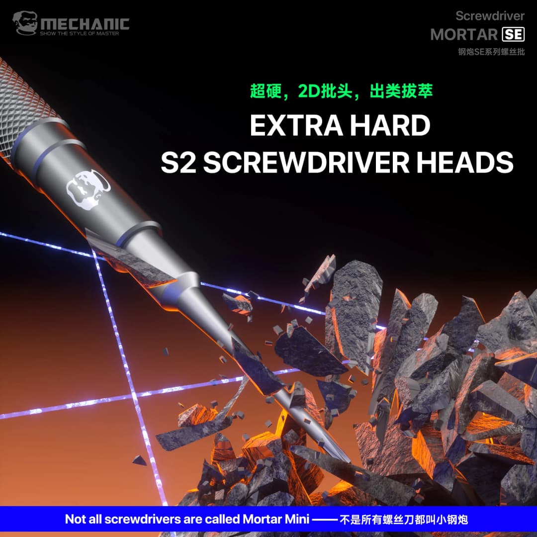 مجموعة مفكات مغناطيسية MORTAR SE، Y 0.6، Pentalobe 0.8، Phillips 1.2/1.5، Inner Hex 2.5، عدة إصلاح - 6